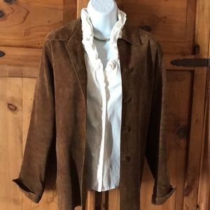 Valerie Stevens Suede Button Front Shirt